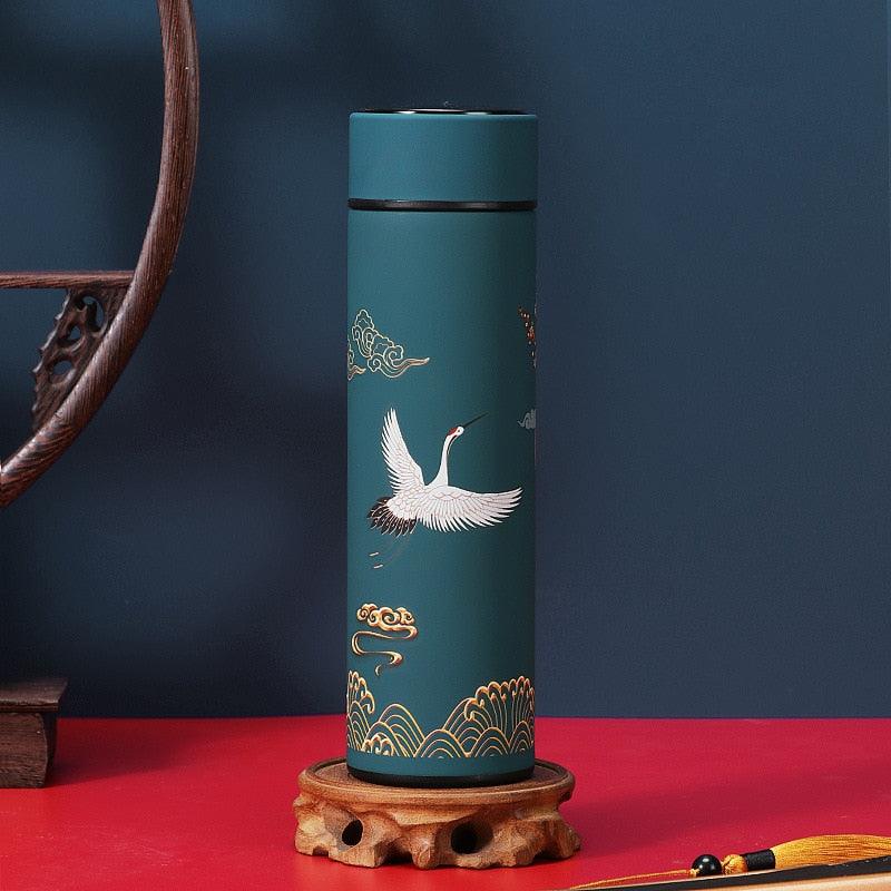 Bouteille Thermos Intelligente de Style Classique 450 ml, Écran Tactile, Bouteille Isotherme en Acier Inoxydable, Bouteilles d'Eau, Affichage de la Température, Isolation Sous Vide, Bouteille d'Eau Isotherme en Acier Inoxydable 304 Résistante à la Chaleur