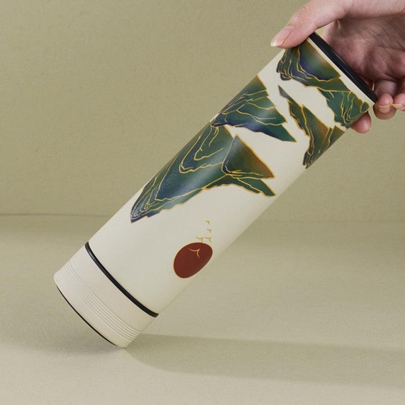 Bouteille Thermos Intelligente de Style Classique 450 ml, Écran Tactile, Bouteille Isotherme en Acier Inoxydable, Bouteilles d'Eau, Affichage de la Température, Isolation Sous Vide, Bouteille d'Eau Isotherme en Acier Inoxydable 304 Résistante à la Chaleur