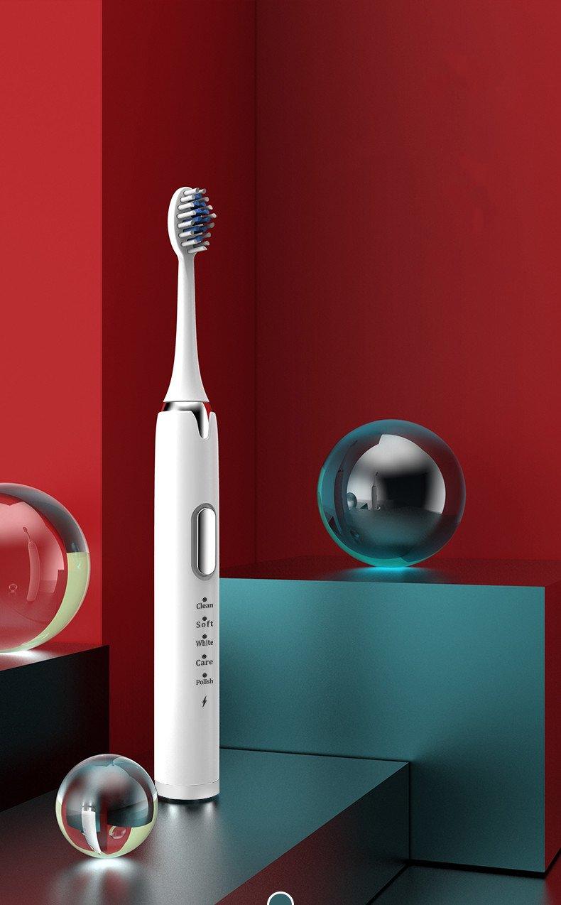 Brosse à dents électrique ultrasonique sonique vibrante rechargeable pour adultes, blanchissante, rechargeable par USB, pour hommes et femmes