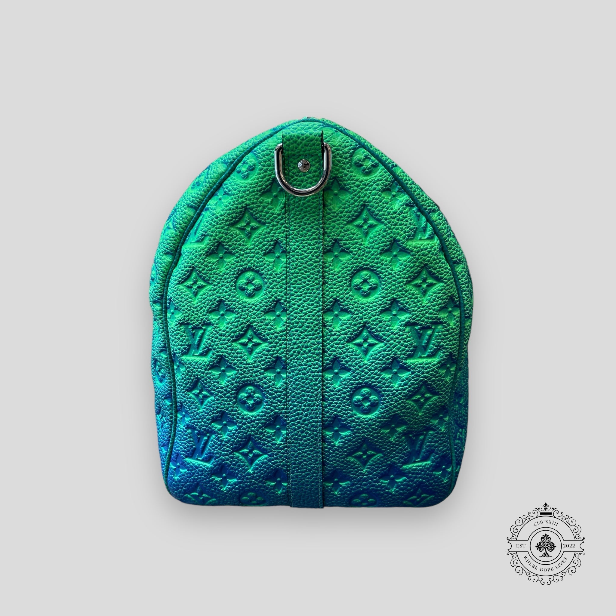 Sac cabas Keepall en cuir Taurillon Illusion bleu vert Louis Vuitton