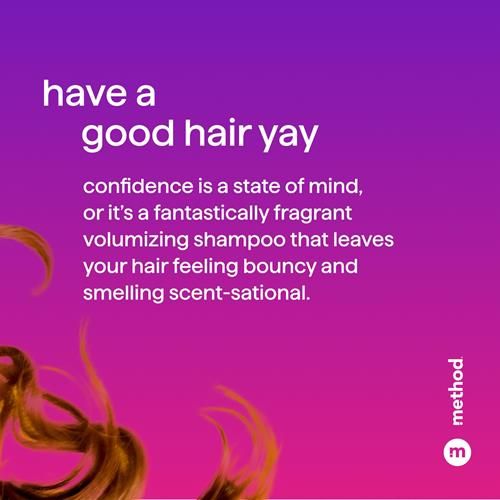 Shampoing Volumateur Method, Pure Peace aux notes de rose, pivoine et sel de mer rose, sans parabène ni sulfate, 414 ml (Lot de 1)