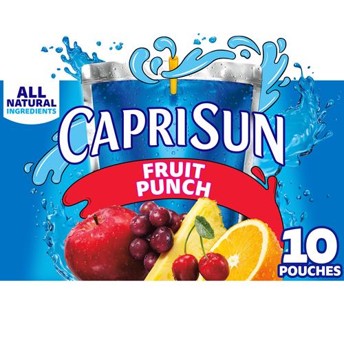Boisson au jus Capri Sun saveur punch aux fruits avec autres arômes naturels, boîte de 10 unités, sachets de 17,7 cl