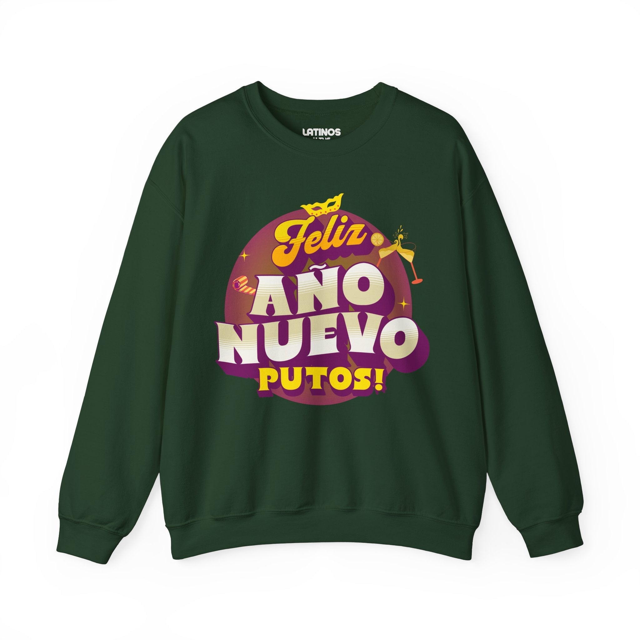 Joyeux Nouvel An Putos ! 2027 Latino Joyeux Nouvel An Pull ras du cou | Drôle Réveillon du Nouvel An | 3 Couleurs