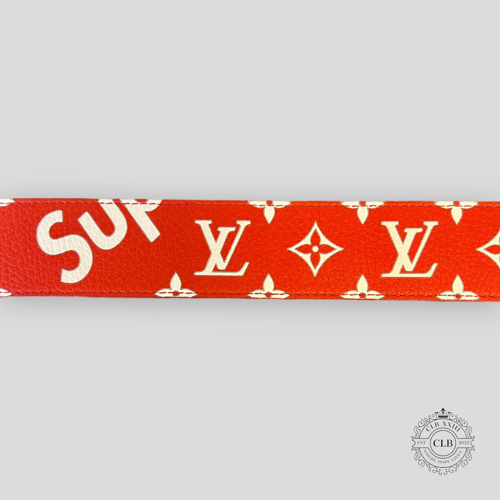 CEINTURE LOUIS VUITTON X SUPREME INITIALES 40MM ROUGE