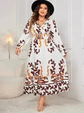 Robe cache-cœur grande taille – Manches à volants et ourlet volanté | Femstylo