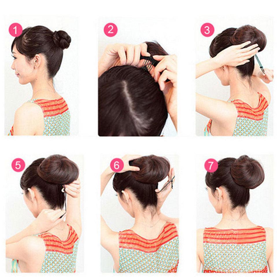 Chignon de 45 g pour femme, extension de cheveux synthétiques, chignon donut, postiche, chignon à cordon, extension de cheveux à clip pour chignons volumineux pour filles