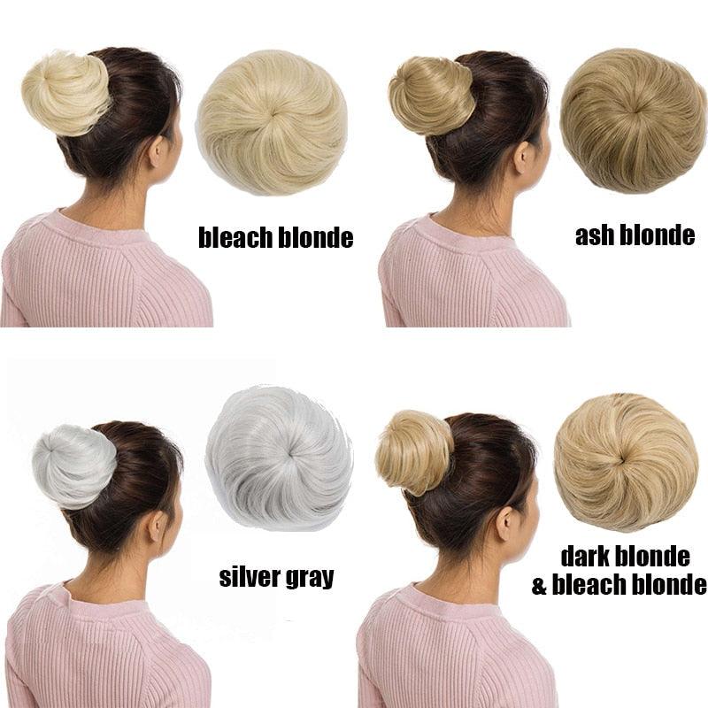 Chignon de 45 g pour femme, extension de cheveux synthétiques, chignon donut, postiche, chignon à cordon, extension de cheveux à clip pour chignons volumineux pour filles