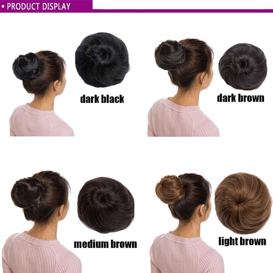 Chignon de 45 g pour femme, extension de cheveux synthétiques, chignon donut, postiche, chignon à cordon, extension de cheveux à clip pour chignons volumineux pour filles