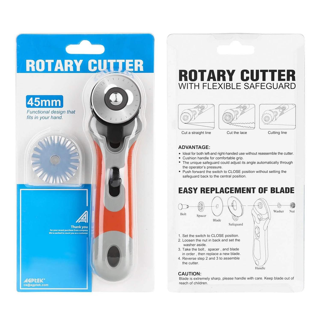 Set de coupe rotatif 45 mm avec 8 lames de rechange
