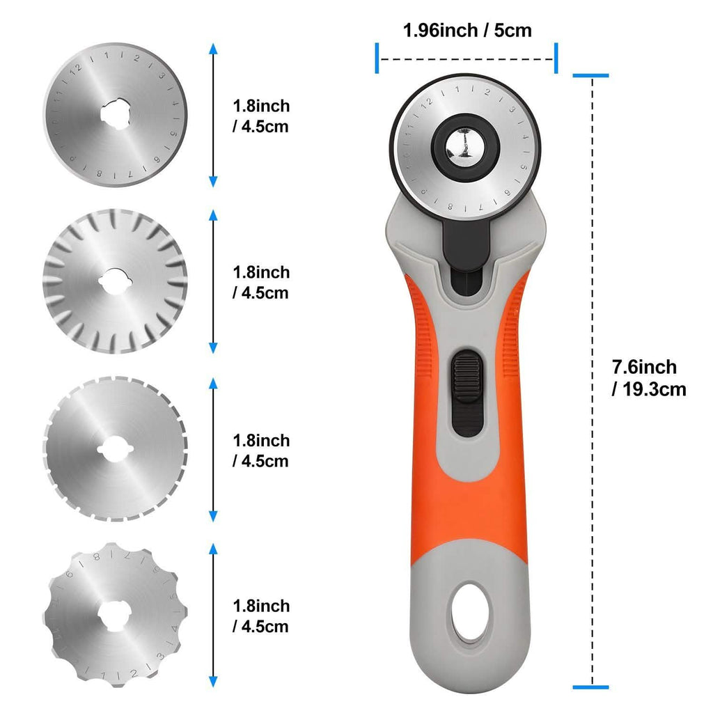 Set de coupe rotatif 45 mm avec 8 lames de rechange