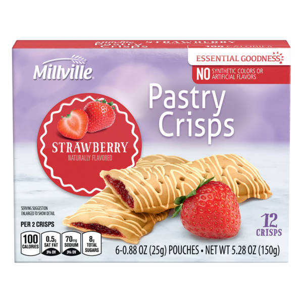 Feuilletés croustillants à la fraise Millville, 6 unités