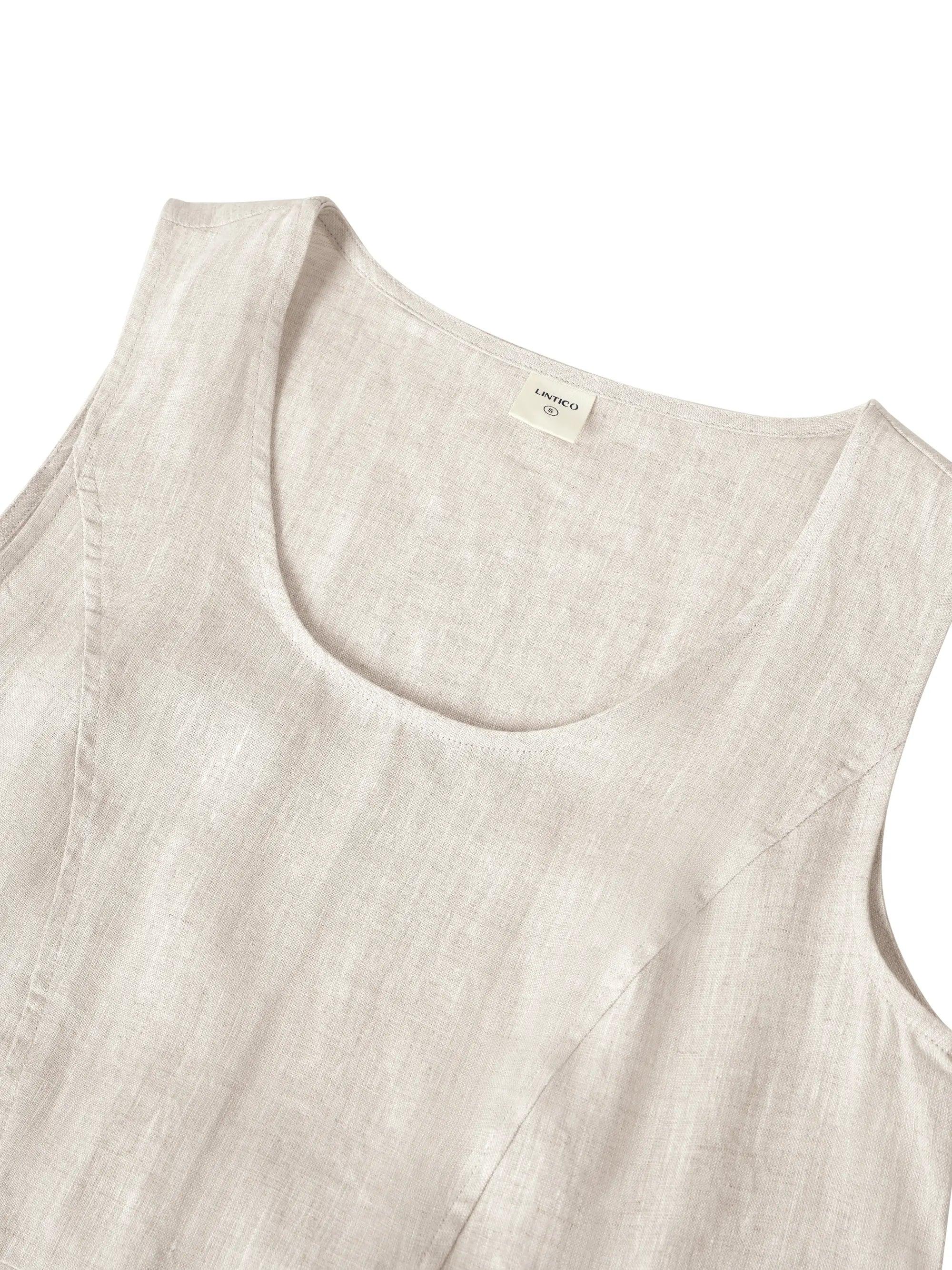 Robe de plage trapèze 100 % lin GIANA
