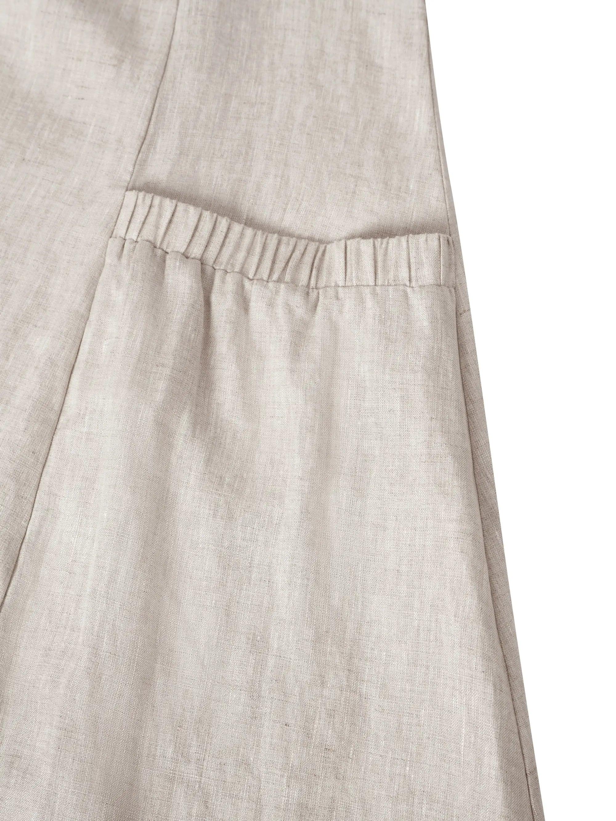 Robe débardeur de plage évasée 100 % lin GIANA