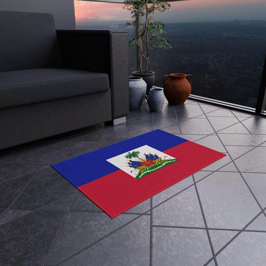 Paillasson Antidérapant Extérieur Drapeau d'Haïti | Port-au-Prince | Carrefour | Delmas 73 | 24"x36"