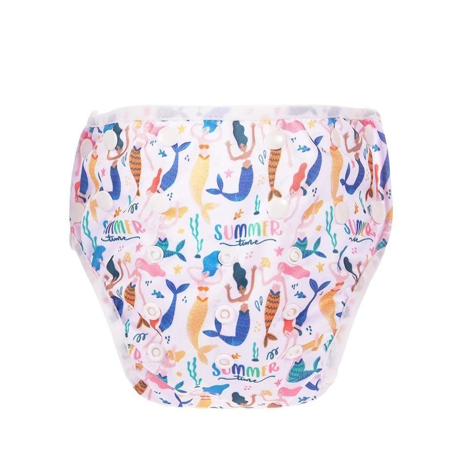 Couches de bain réutilisables pour bébé, maillot de bain de dessin animé pour enfants, culotte de bain d'été ajustable pour bébés