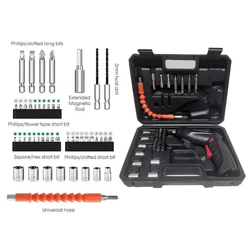 Ensemble de 47 pièces : mini perceuse électrique domestique 3,6 V