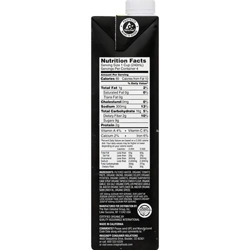 Imagine Soupe Crémeuse Bio, Tomate du Jardin Faible en Sodium, 946 ml.