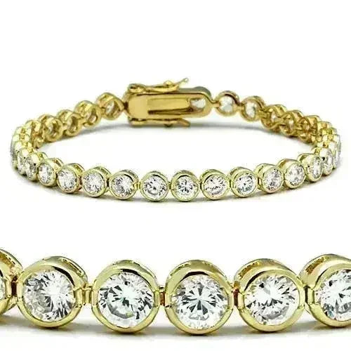 47202 Bracelet laiton or – Bracelet tennis CZ transparent AAA