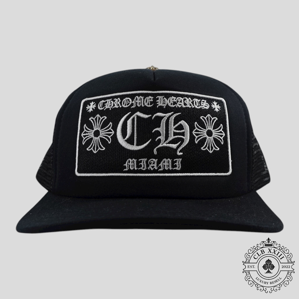 Casquette Trucker Chrome Hearts Miami Exclusive CH Patch noire