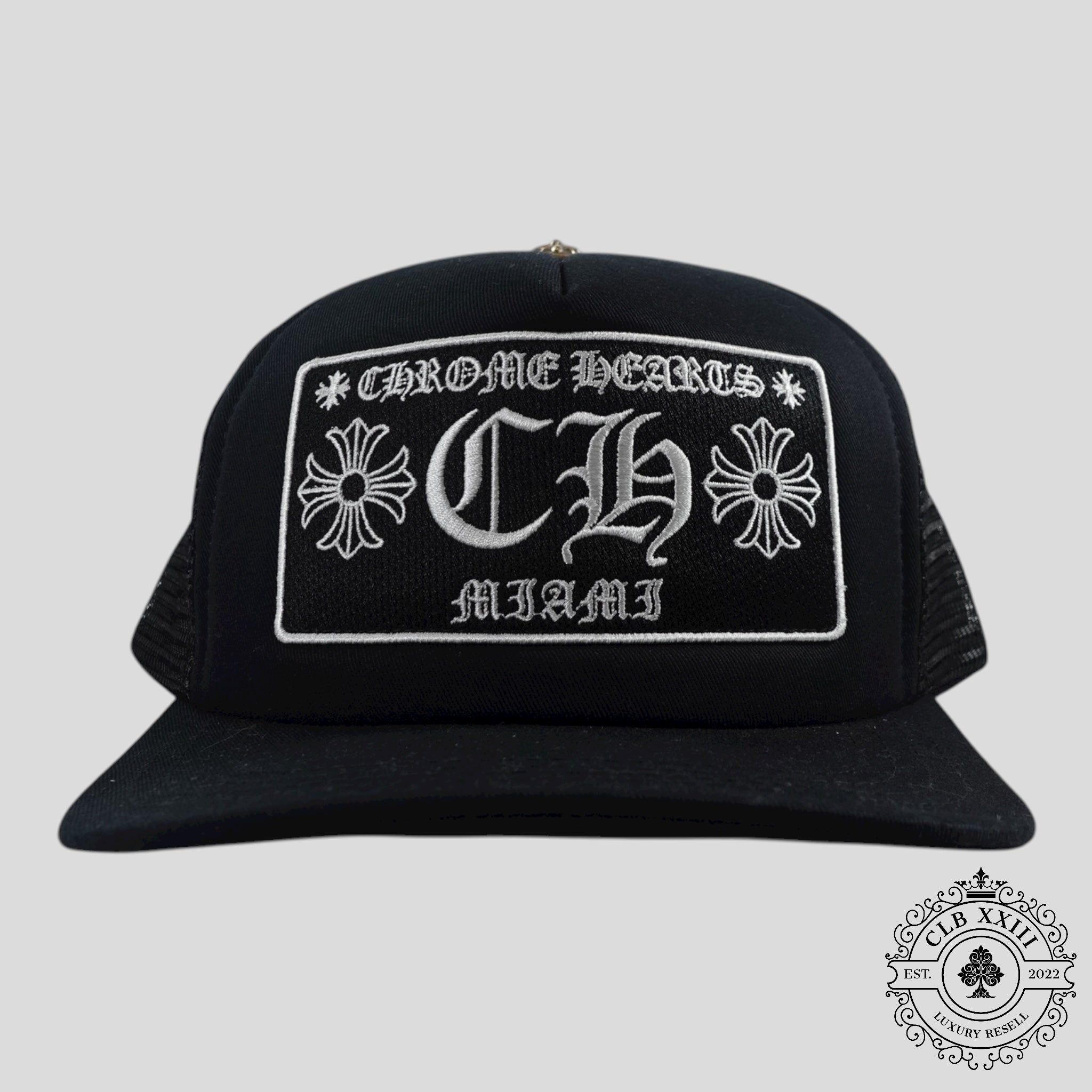 Casquette Trucker Chrome Hearts Miami Exclusive CH Patch noire