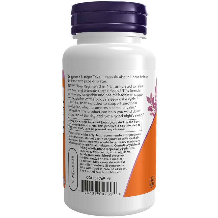 Now Foods Sleep Regimen 3-in-1 90 Vcaps - 4769