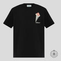 T-shirt Casablanca à motif colonne penchée noir