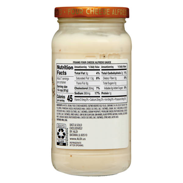Sauce Alfredo quatre fromages Priano, 425 g