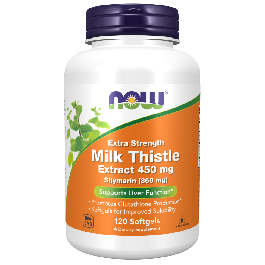 Now Foods Silymarine Chardon-Marie Extrait Force Maximale 450 mg 120 Gélules Molles - 4785