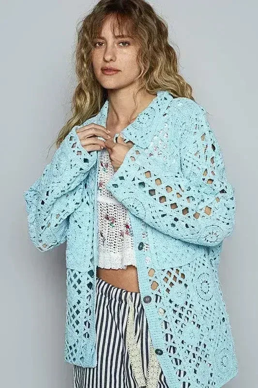Cardigan boutonné au crochet POL avec poches plaquées sur la poitrine