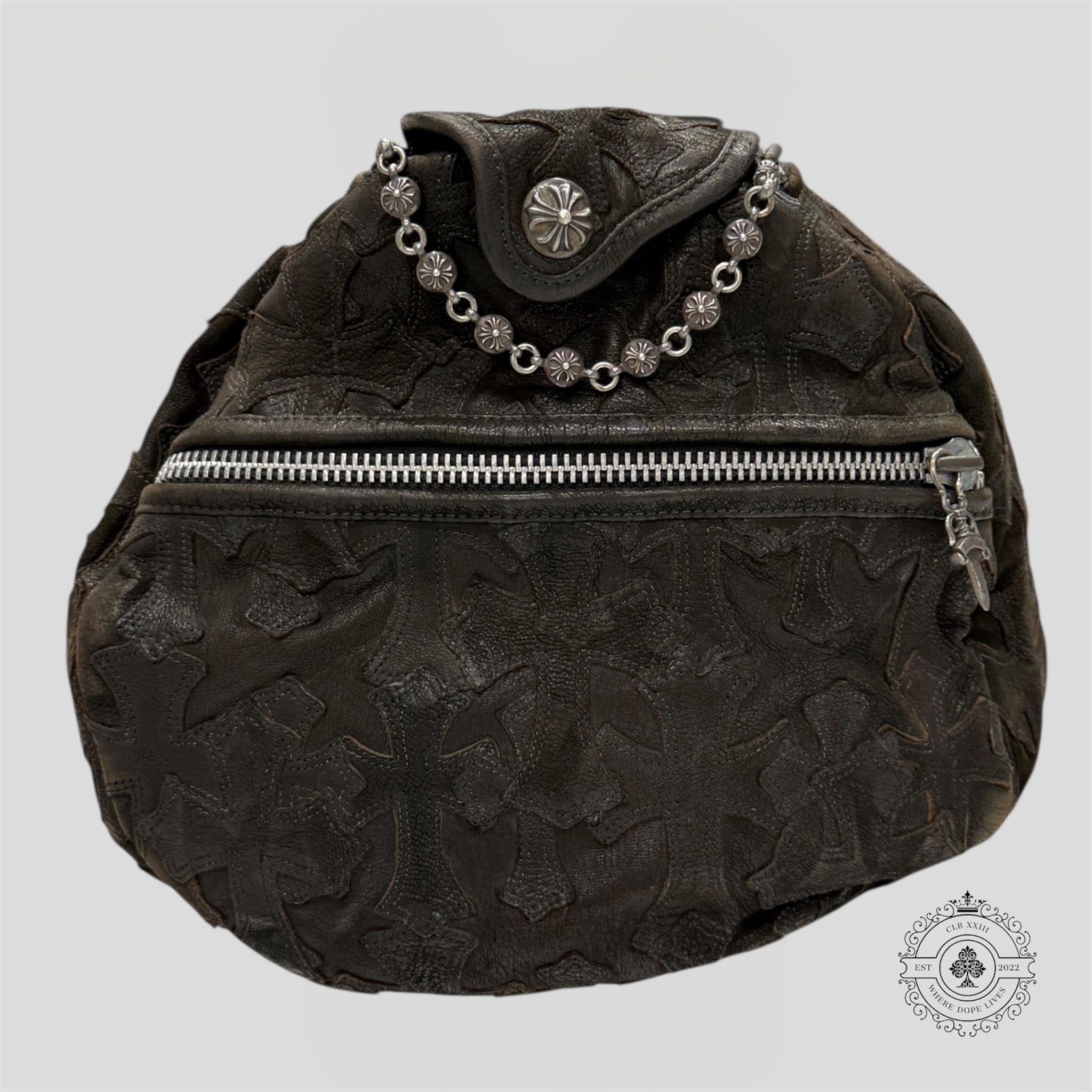 Sac polochon XXL Chrome Hearts à patchs croix