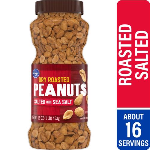 Kroger Cacahuètes grillées à sec et salées 453 g