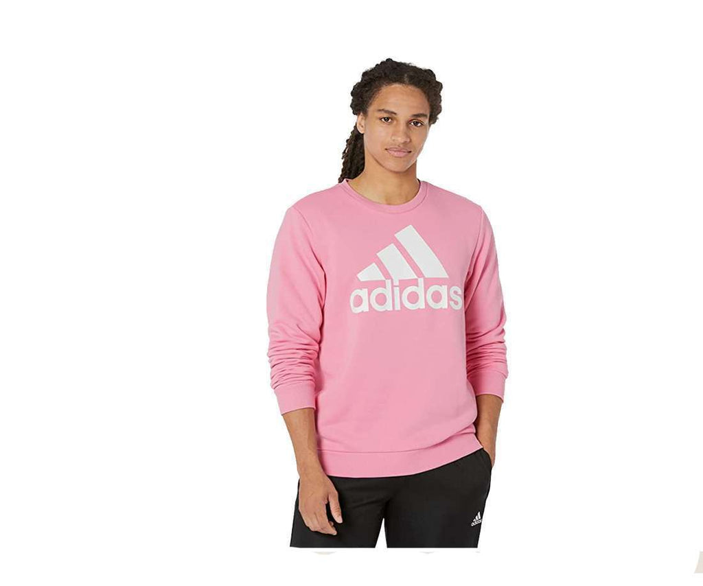 Sweat-shirt polaire Adidas Essentials grande logo pour homme - Rose bonheur