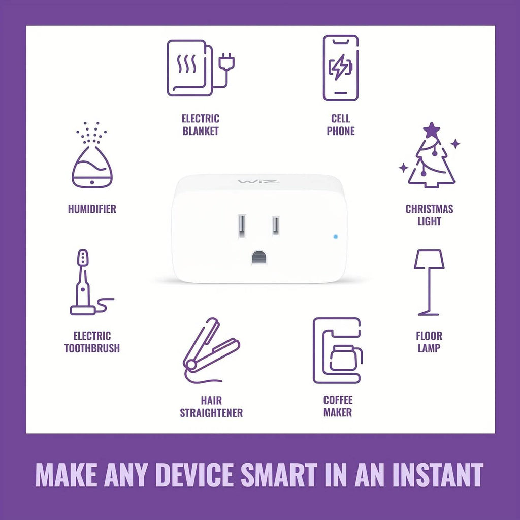 Lot de 2 : Prise intelligente Wi-Fi – 15A, minuterie et contrôle par application, compatible avec Alexa et Google Home