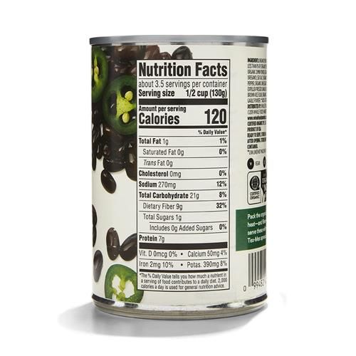 Whole Foods Market, Haricots Noirs Épicés Biologiques, 425 g
