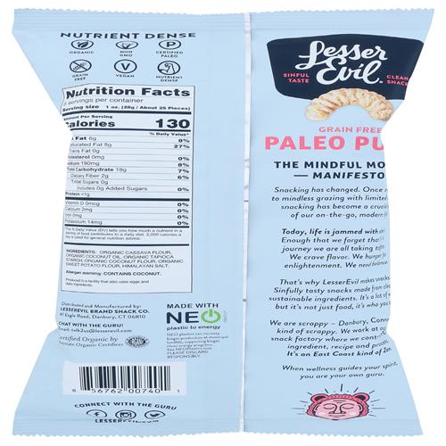 Lesserevil, Paleo Puffs, Sel de l'Himalaya, 142 g
