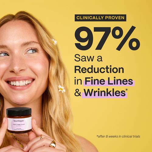 Mad Hippie Triple C Night Cream – Crème de nuit hydratante pour le visage, éclaircissante, anti-âge avec 3 formes de vitamine C, 60 g