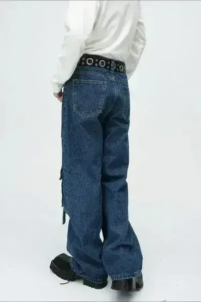 Jean cargo homme taille mi-haute