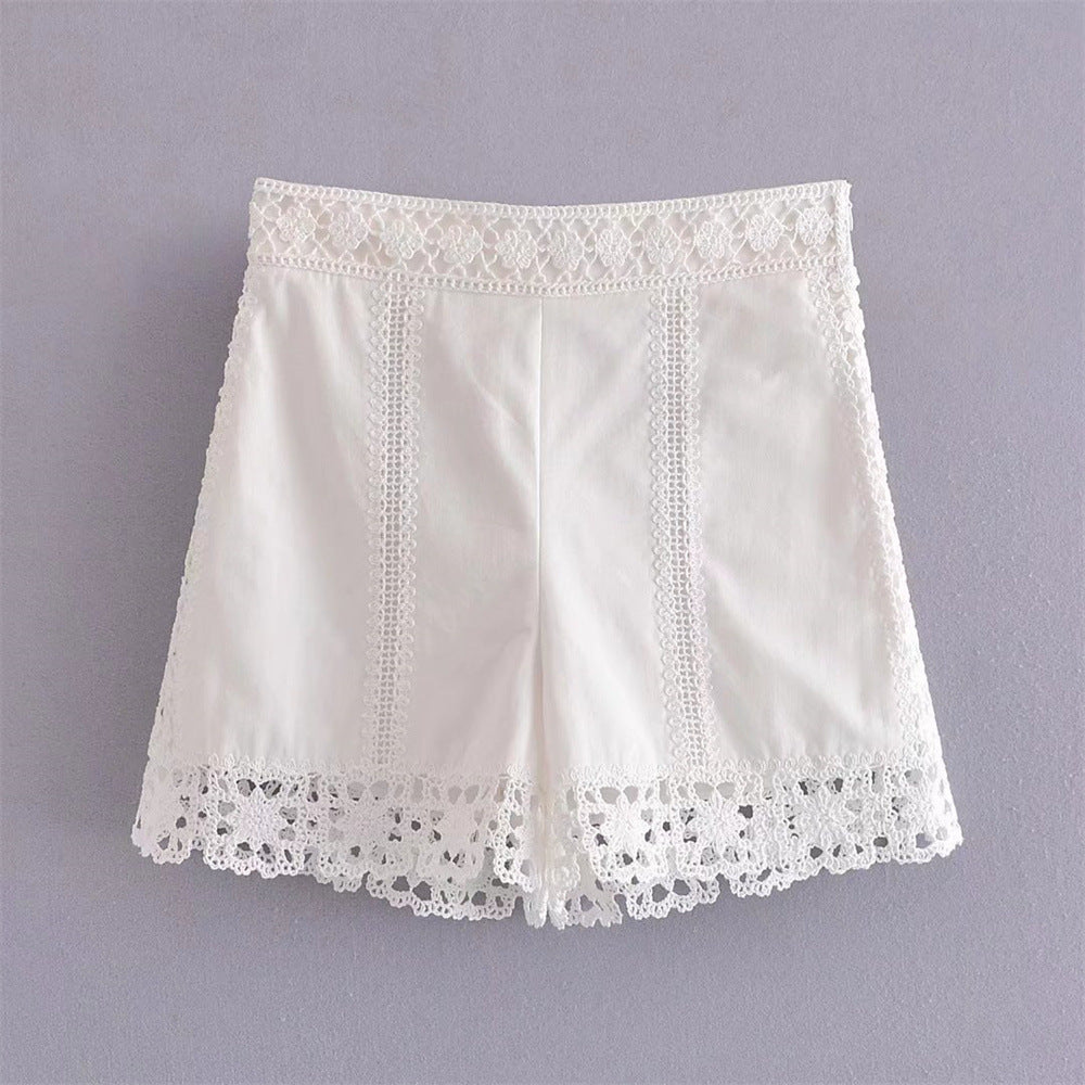 Manteau Femme Évidé Patchwork à Pompom – Veste à Col Revers Boutonnée à Manches Longues