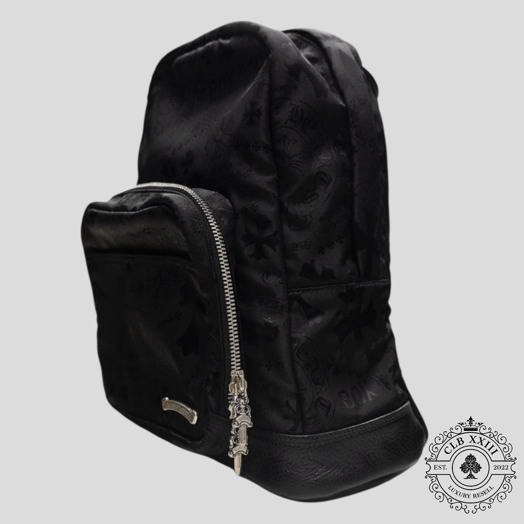 Mini sac à dos en nylon à motifs multiples Chrome Hearts 7th Grade, noir
