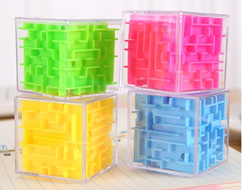 Labyrinthe 3D Magic Cube Transparent Six Faces Puzzle Cube de Vitesse Jeu de Bille Labyrinthe Jouets Éducatifs pour Enfants