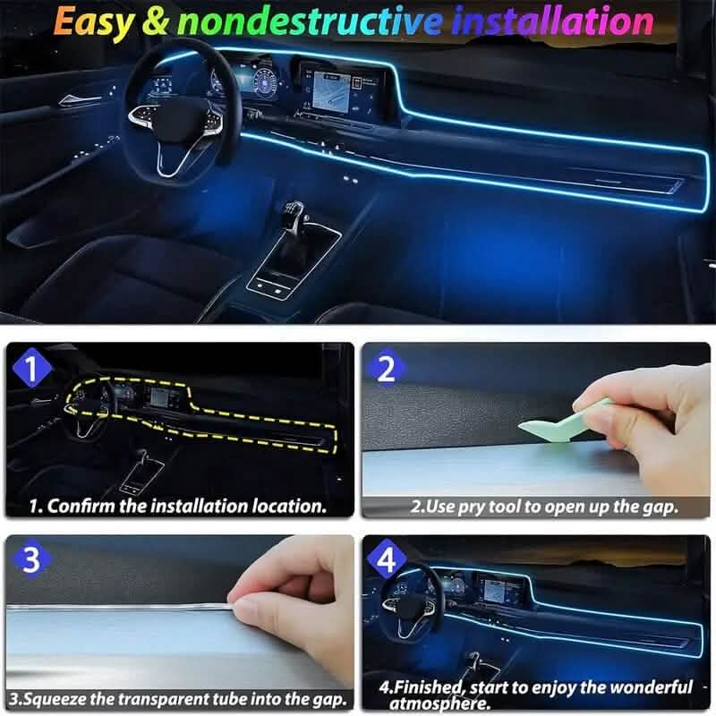 Bande LED RGB pour intérieur de voiture de 4,98 mètres