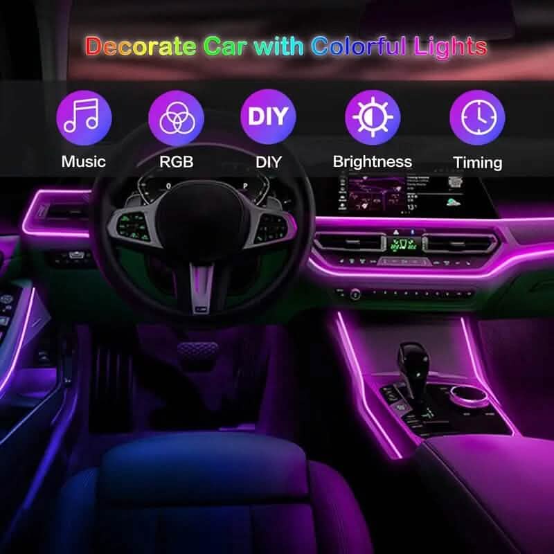 Bande LED RGB pour intérieur de voiture de 4,98 mètres