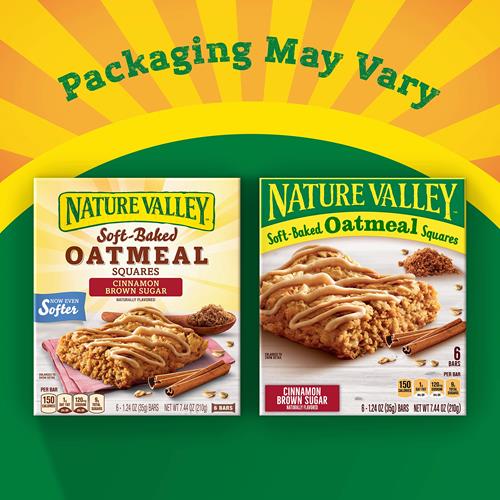 Carrés d'avoine moelleux Nature Valley, cannelle et cassonade, 6 unités, 210 g