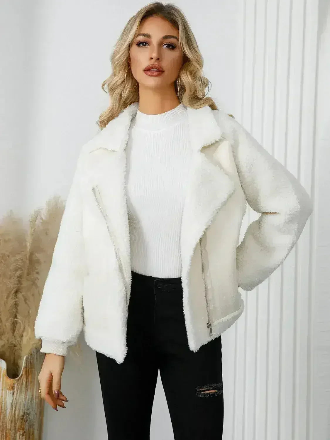 Veste polaire zippée à manches longues avec poches