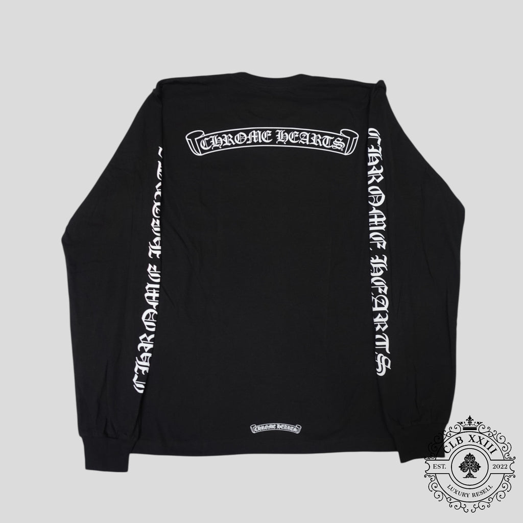 Chrome Hearts Scroll Logo Pocket Long Sleeve noir
