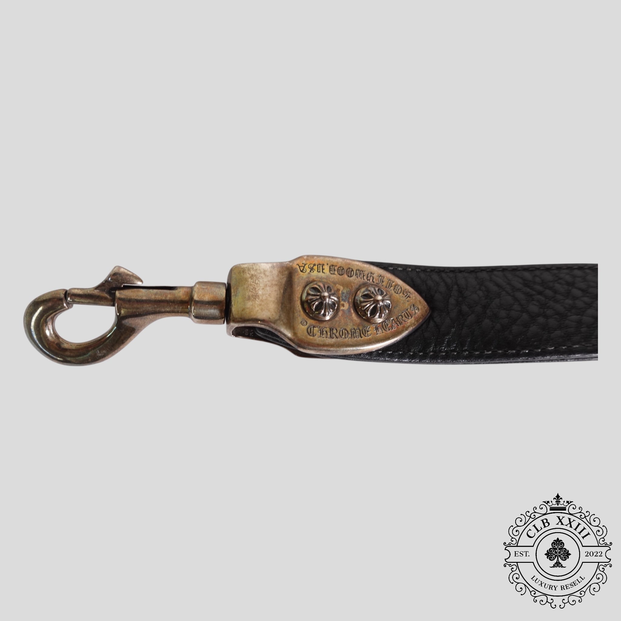 Laisse pour chien Chrome Hearts noire