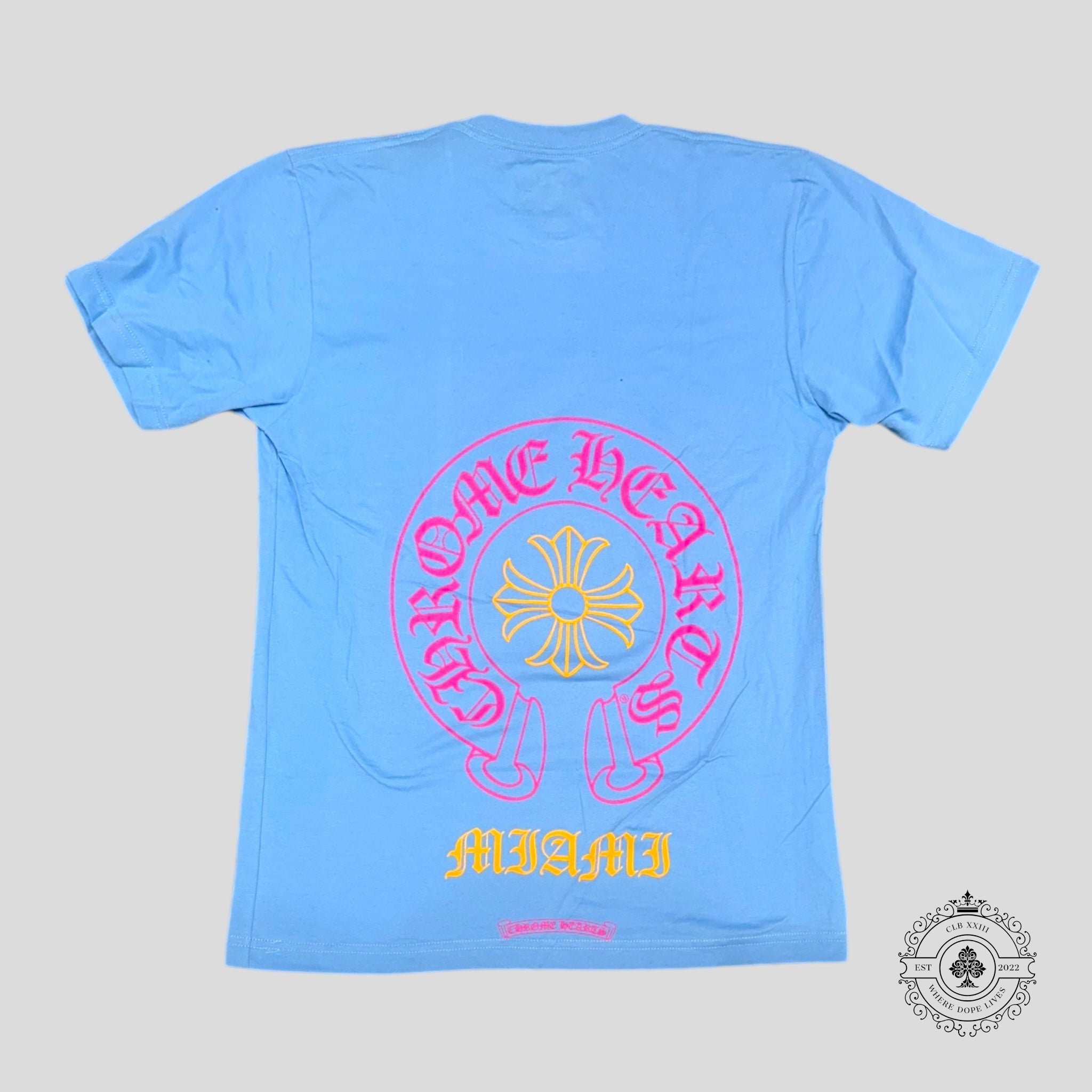 T-shirt exclusif Chrome Hearts Art Basel bleu
