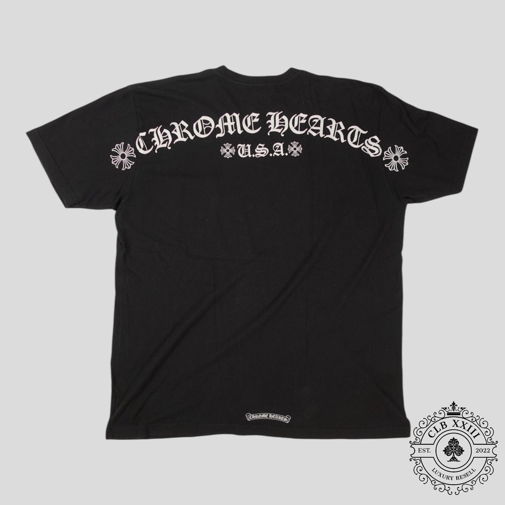 T-shirt à poche Chrome Hearts Scroll Logo noir - D'occasion