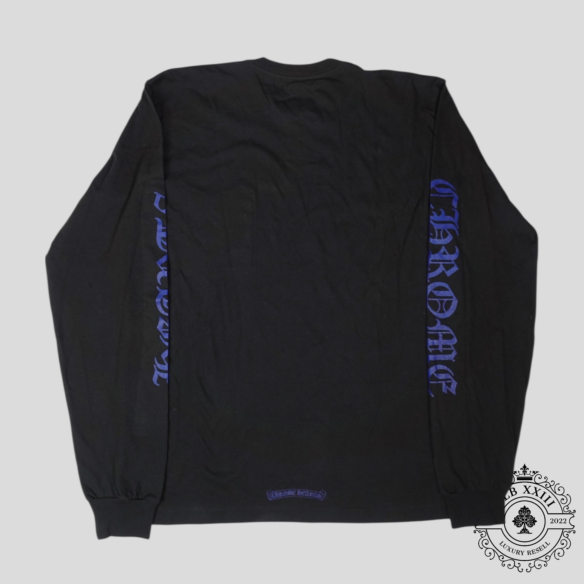 Haut à manches longues Chrome Hearts Neck Logo Noir/Bleu