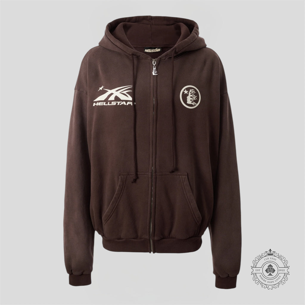 Sweat à capuche Hellstar Mirror Face marron